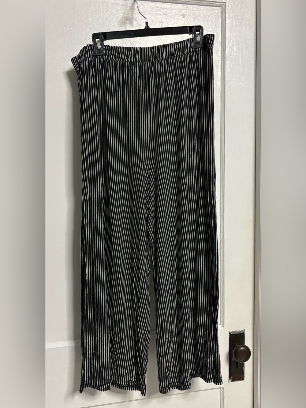 American Eagle Outfitters Black Pants with White Pinstripes
